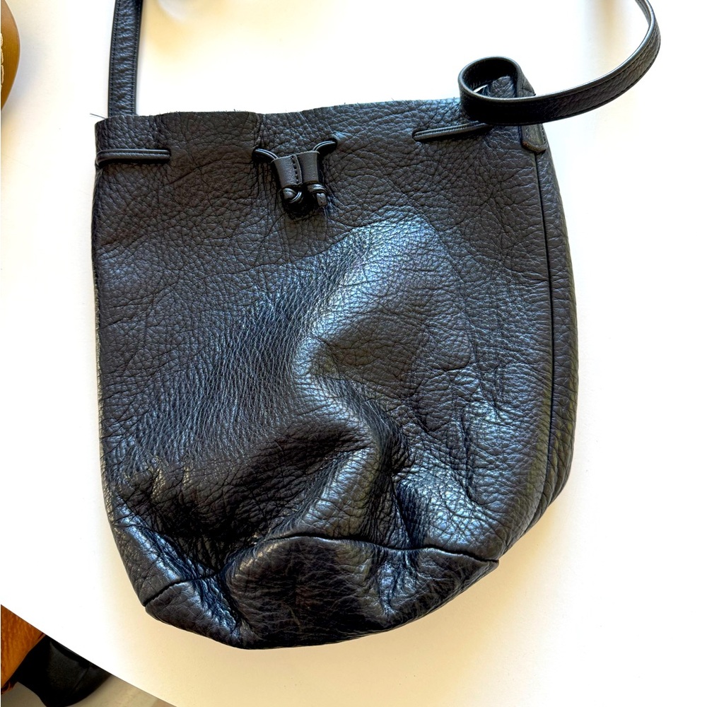 Black leather BAGGU bag